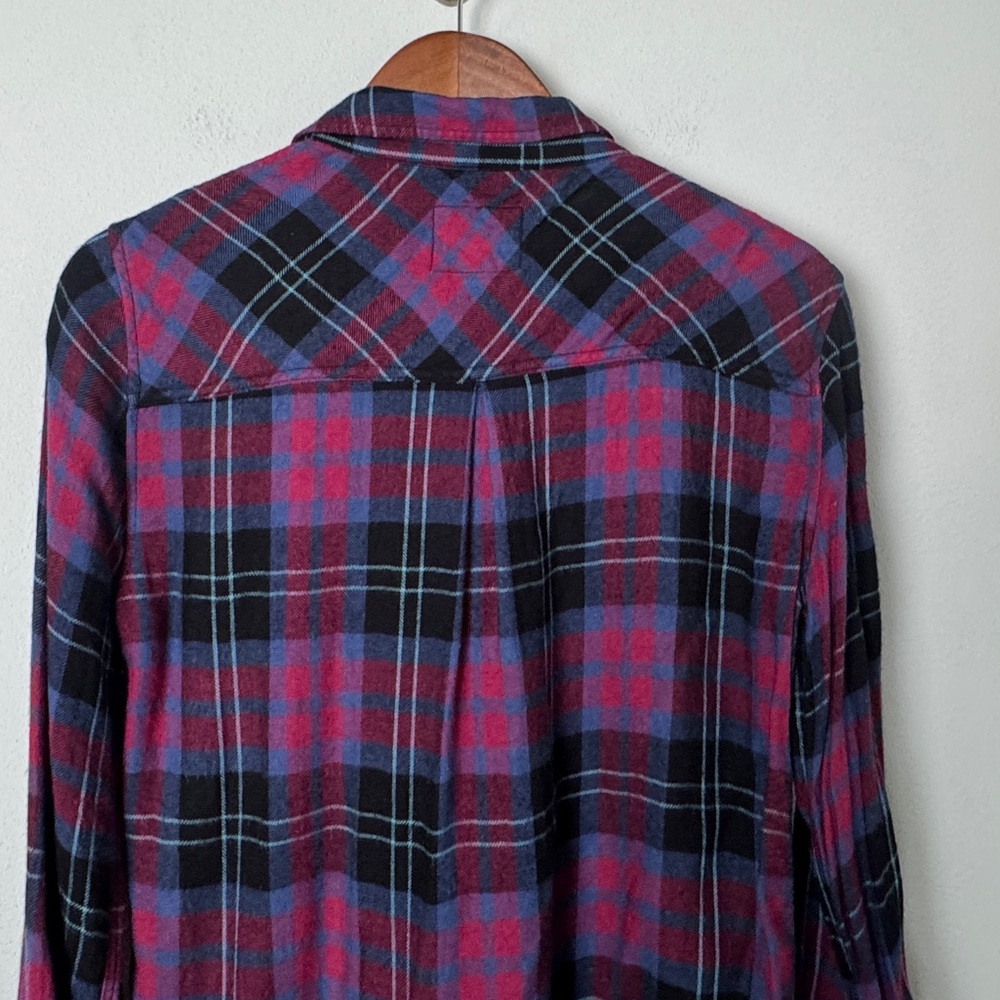 Rails Hunter Flannel Feel Button Front Shirt Midnight Ultramarine Berry Small - Picture 7 of 14